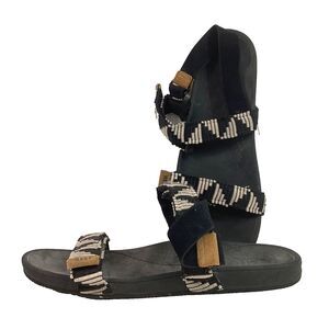 Reef Horizon Tide - Women's Size 9 - Strappy Sandals - Black & Tan - Hook & Loop